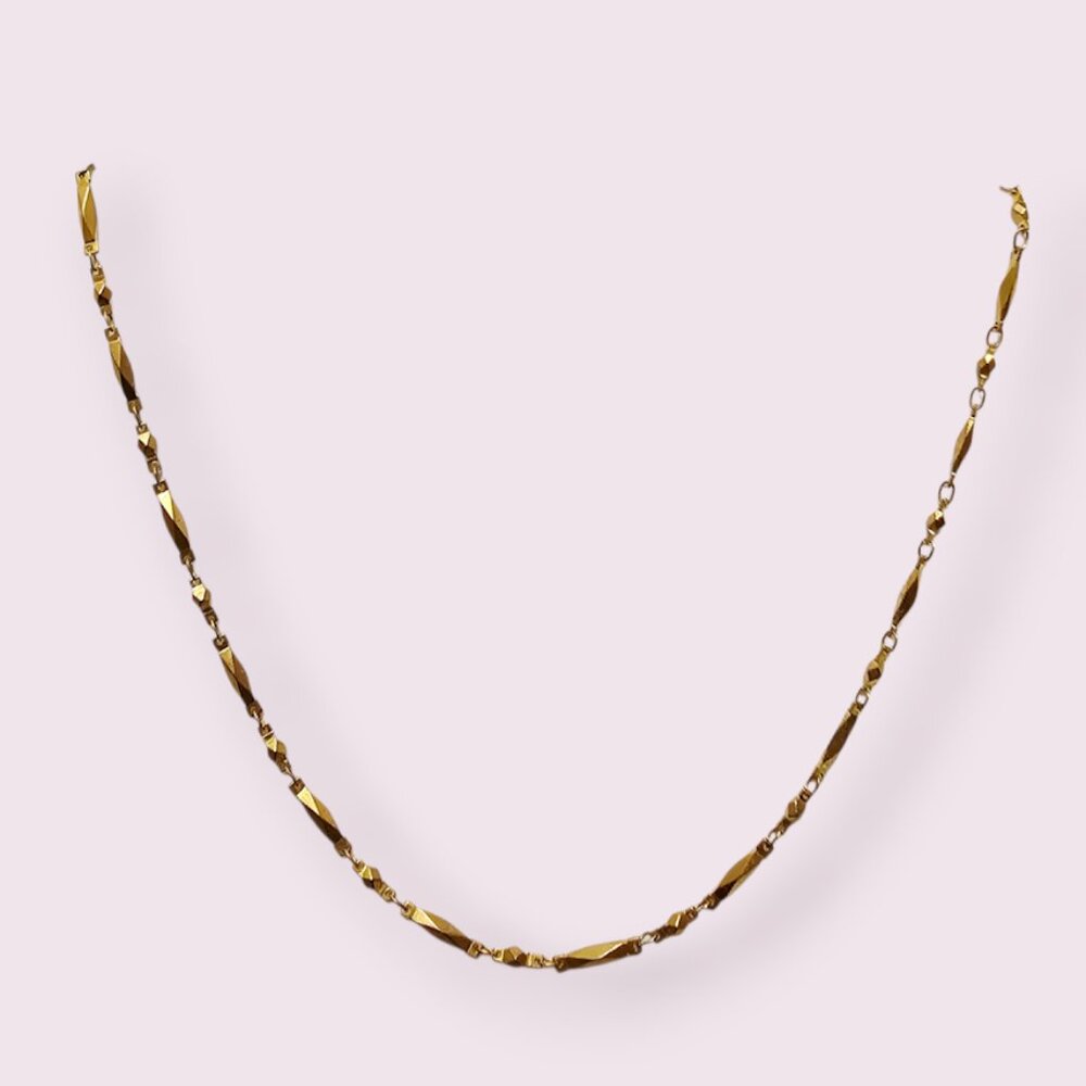 Stainless Steel Gold Tone Link Chain Choker Necklace Minimalist Layered